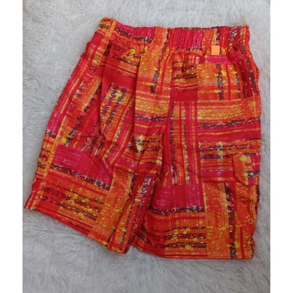 Orageous Mens M Swim Trunks Orange Board Shorts Water Sports Lake Pool Cargo Poc - Picture 2 of 7